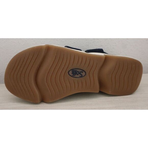 Söfft Women's Sz 6.5M Navy Snake Print Nubuck Charday Strappy Wedge Sandals $130 - Picture 8 of 8